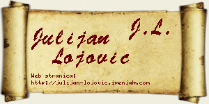 Julijan Lojović vizit kartica